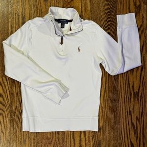 Ralph Lauren Boy’s Sz. Medium (10-12) Off-White Long Sleeve 1/4 Zip Pull Over